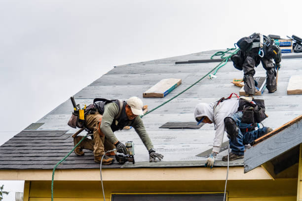 Professional Gutter Installation technician working in Summitville, NY